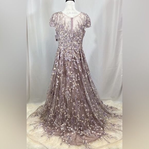 Mac Duggal Beaded & Floral-Embroidered Gown size 10 - Picture 8 of 14